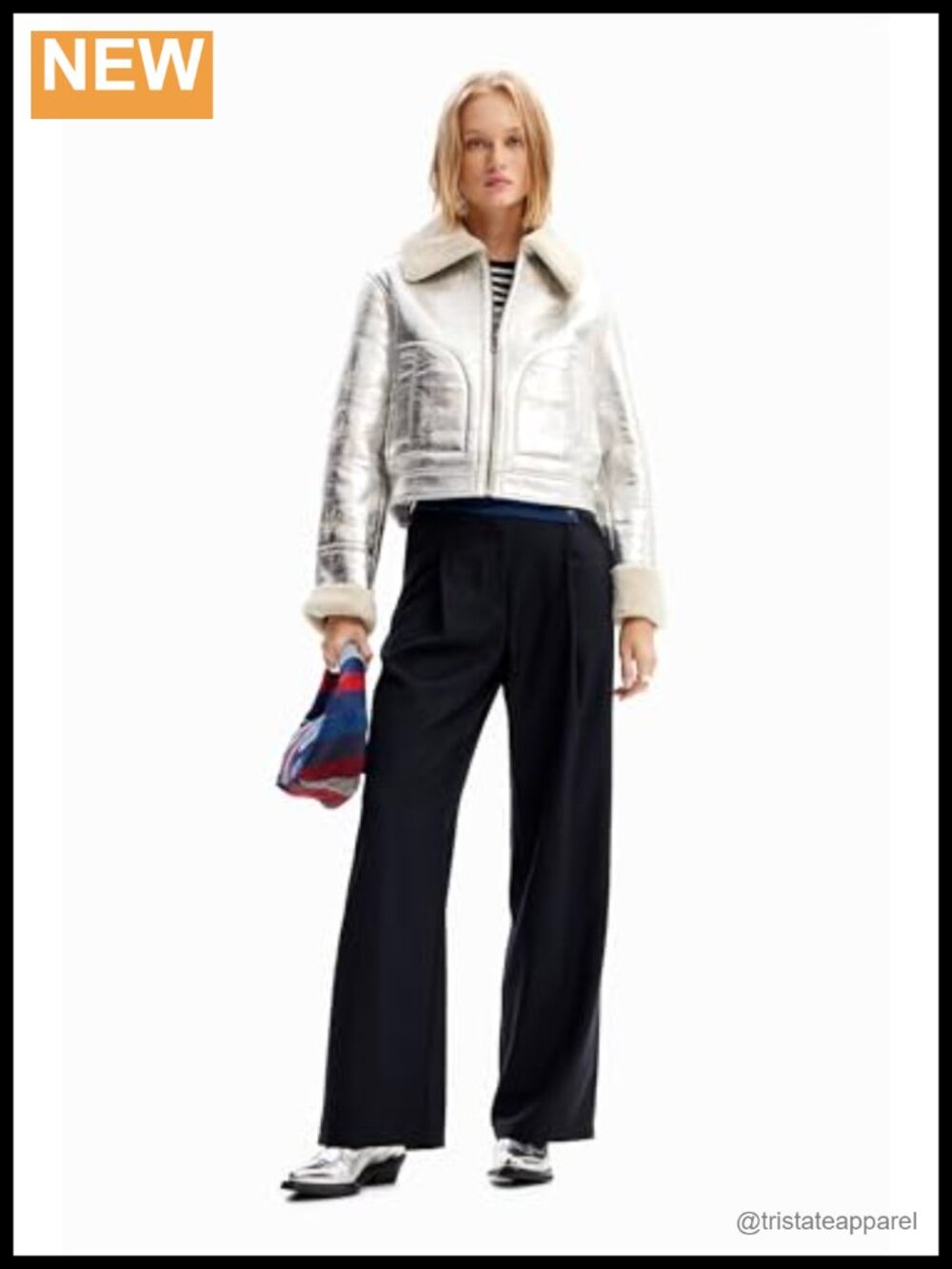 Woven PU Coat with Zipper Closure Long Sleeve Classic Style